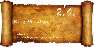 Ring Orsolya névjegykártya